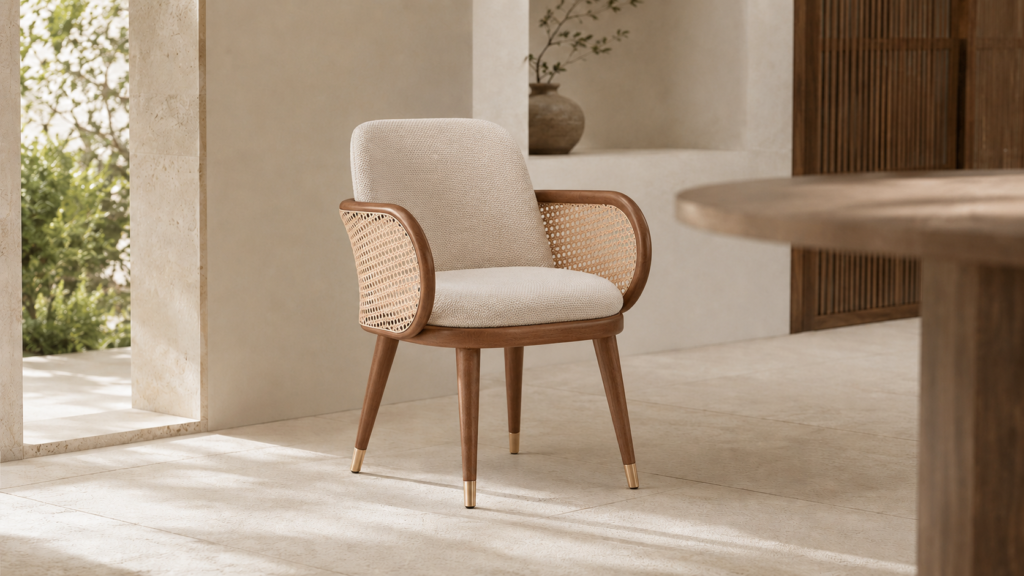Cadeiras de jantar: Cadeira Avilla em ambiente contemporâneo com luz natural